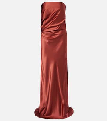 Draped silk charmeuse bustier gown | The Sei