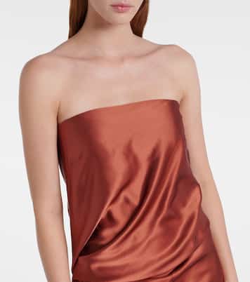 Draped silk charmeuse bustier gown | The Sei