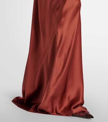 Draped silk charmeuse bustier gown | The Sei