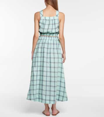 Blouson checked linen crop top | Lisa Marie Fernandez
