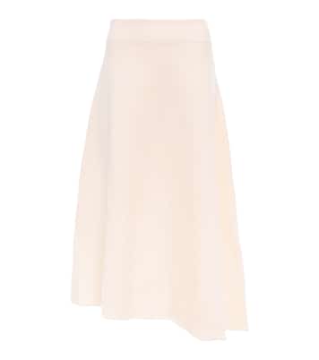 Falda midi de lana virgen de tiro alto | Jil Sander