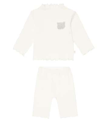 Baby set of ribbed-knit jersey top and shorts | Il Gufo