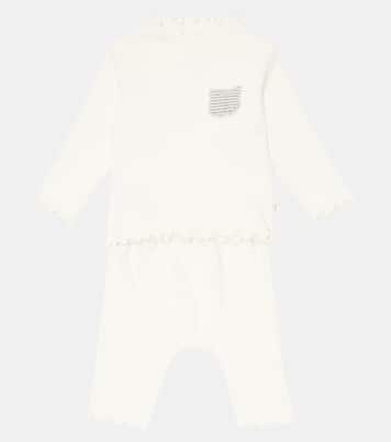 Baby set of ribbed-knit jersey top and shorts | Il Gufo
