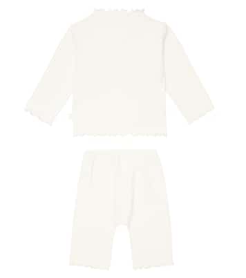 Baby set of ribbed-knit jersey top and shorts | Il Gufo
