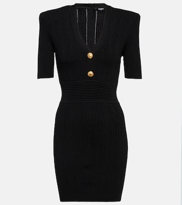 Miniabito a coste con scollo a V | Balmain