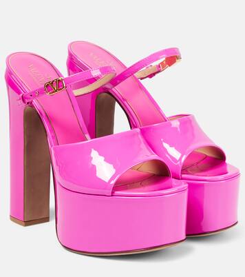 Mules Tan-Go à plateau en cuir verni | Valentino Garavani