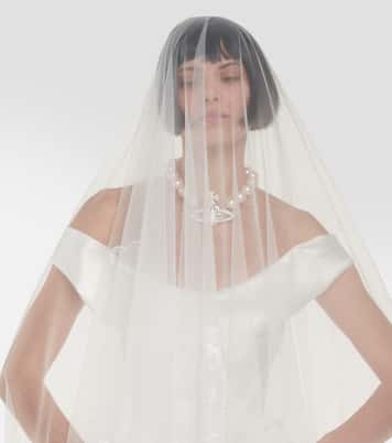 Bridal Love Birds embroidered tulle veil | Vivienne Westwood