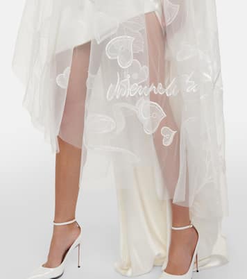 Bridal Love Birds embroidered tulle veil | Vivienne Westwood