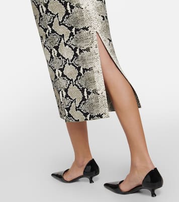 Strapless snake-printed midi dress | Khaite
