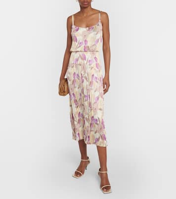 Floral pleated midi dress | Vince