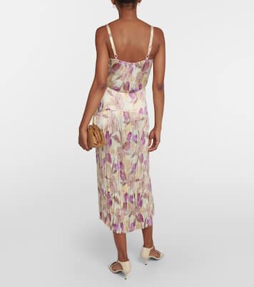 Floral pleated midi dress | Vince
