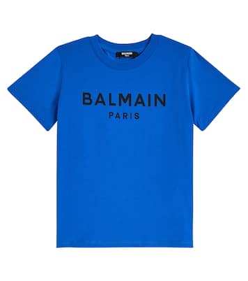 Camiseta en jersey de algodón con logo | Balmain Kids