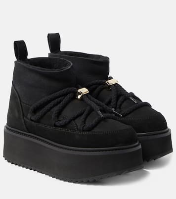 Shearling-trimmed leather ankle boots  | Inuikii