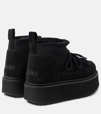 Shearling-trimmed leather ankle boots  | Inuikii