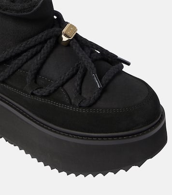 Shearling-trimmed leather ankle boots  | Inuikii