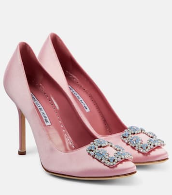 Hangisi 105 embellished satin pumps | Manolo Blahnik