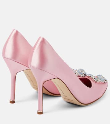 Hangisi 105 embellished satin pumps | Manolo Blahnik
