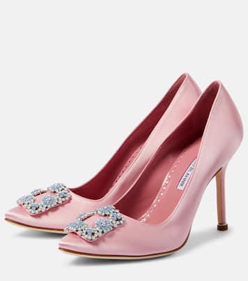 Hangisi 105 embellished satin pumps | Manolo Blahnik