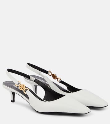 Medusa Biggie leather slingback pumps | Versace