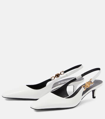 Medusa Biggie leather slingback pumps | Versace