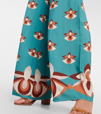 Pantalones anchos de satén con tiro alto | Adriana Degreas