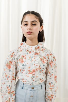 Bedruckte Bluse aus Baumwoll-Voile | Petite Amalie  