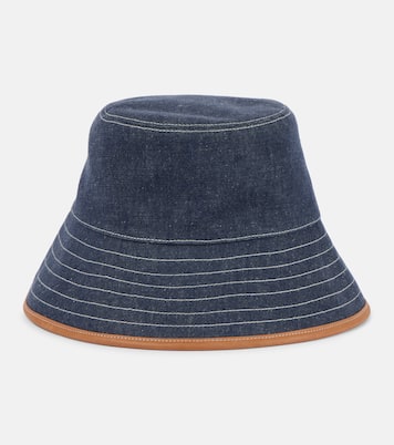 Sombrero de pescador Zita de denim con piel | Loro Piana