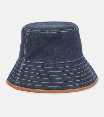 Sombrero de pescador Zita de denim con piel | Loro Piana