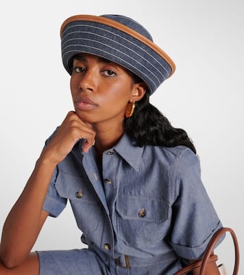 Sombrero de pescador Zita de denim con piel | Loro Piana