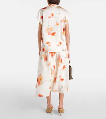 Blouse en satin de soie à fleurs | Vince