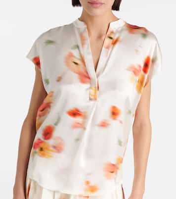 Blouse en satin de soie à fleurs | Vince