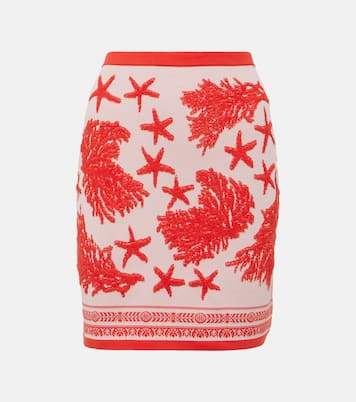 Mini-jupe en jacquard de coton mélangé | Versace