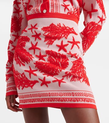 Mini-jupe en jacquard de coton mélangé | Versace