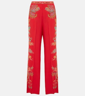 Pantaloni a palazzo in crêpe de chine di seta con stampa | Etro