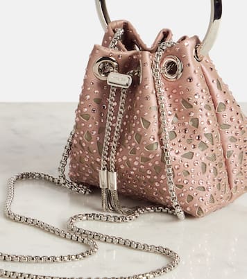 Sac seau Bon Bon Micro en daim | Jimmy Choo