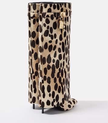 Bottes Shark Lock en cuir façon poulain | Givenchy