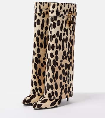 Bottes Shark Lock en cuir façon poulain | Givenchy