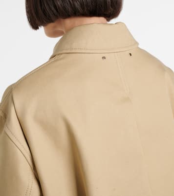 Trench in gabardine di cotone con logo | Gucci
