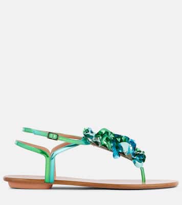 Sandales Summer Sun en cuir métallisé | Aquazzura