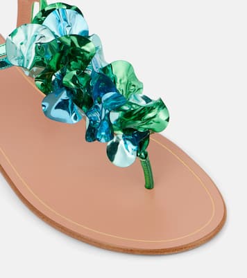 Sandales Summer Sun en cuir métallisé | Aquazzura