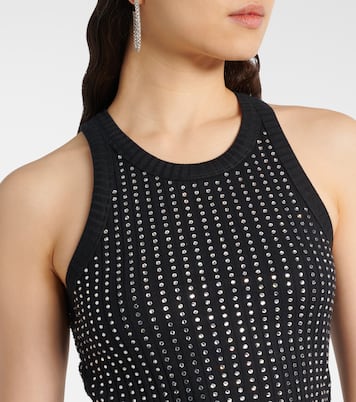 Top in maglia a coste con cristalli | The Attico