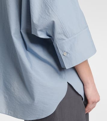 Camisa en mezcla de algodón con aplique | Brunello Cucinelli