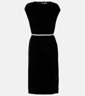 Midikleid aus Samt mit Kristallen | Velvet