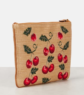 VLogo Cherryfic raffia-effect pouch | Valentino Garavani