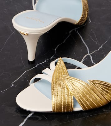 Mules Foliefoliage in pelle metallizzata | Valentino Garavani