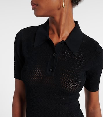 Polohemd aus Pointelle-Strick | Victoria Beckham