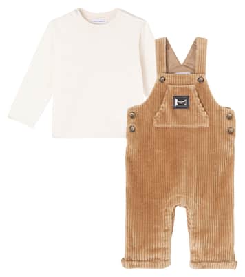 Baby cotton T-shirt and overalls set | Dolce&Gabbana Kids