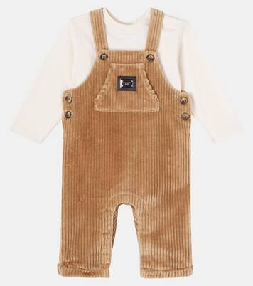 Baby cotton T-shirt and overalls set | Dolce&Gabbana Kids