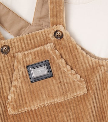 Baby cotton T-shirt and overalls set | Dolce&Gabbana Kids