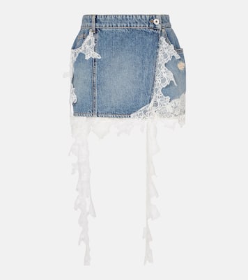 Minifalda de denim con encaje | Blumarine